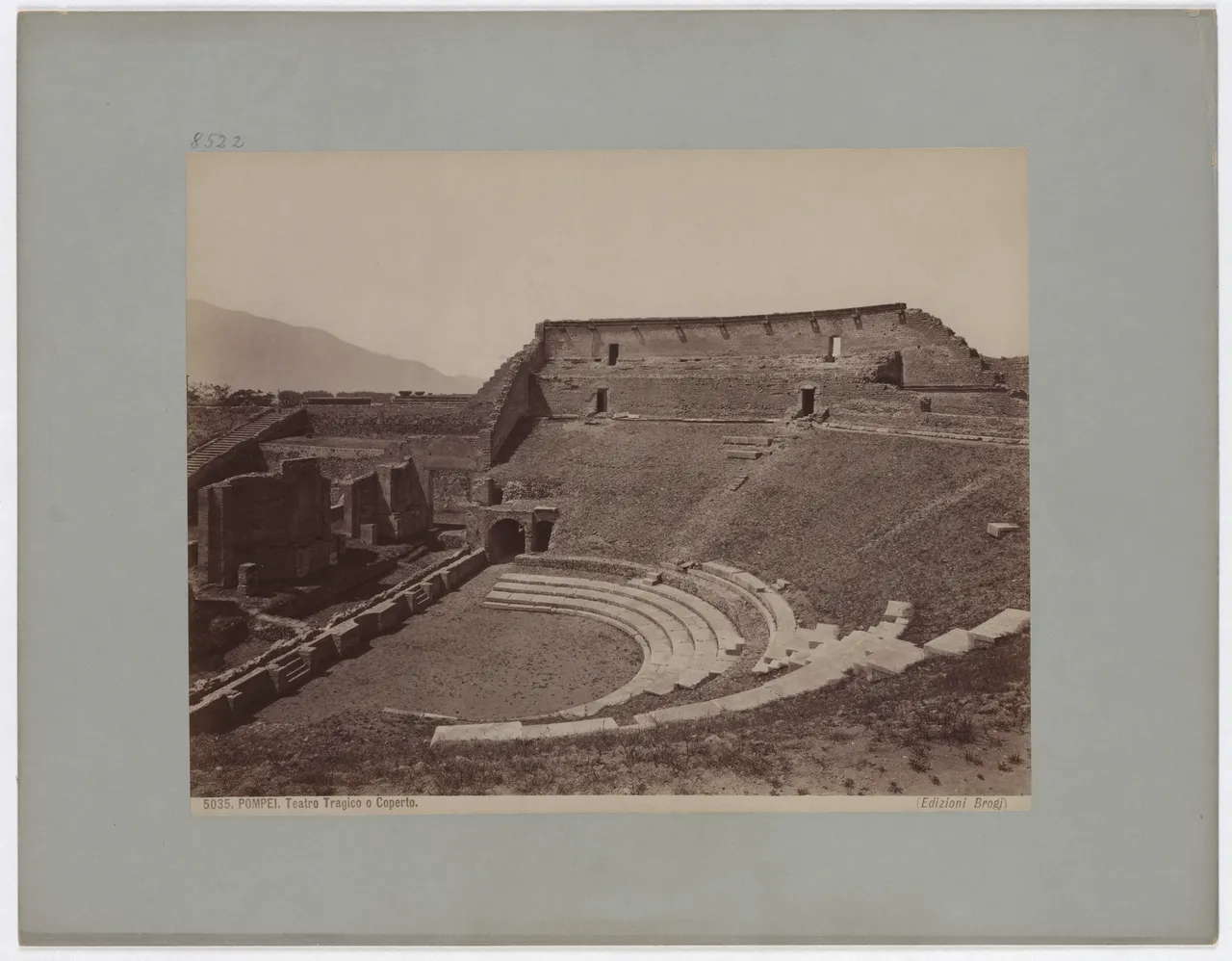 19th-century photograph of the ancient theatre at Pompeii