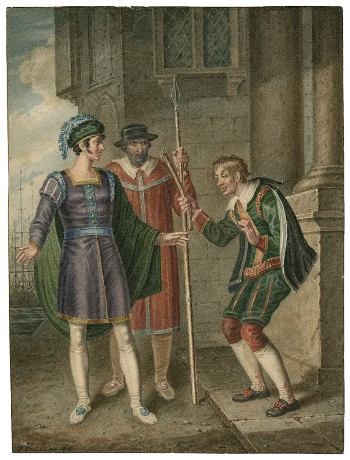 19th-century illustration of the identical Dromio twins from Shakespeare's Comedy of Errors