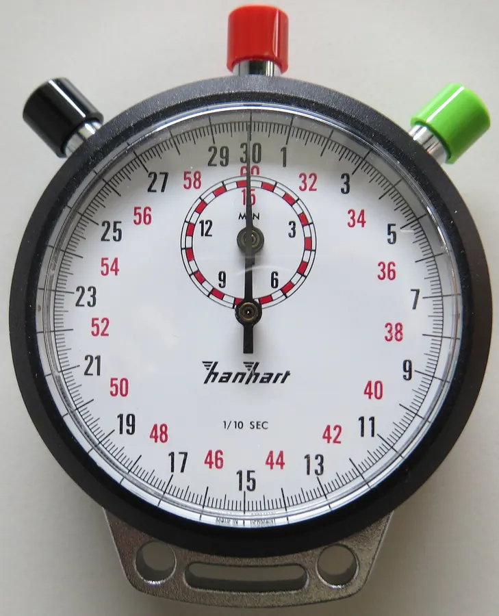 A mechanical stopwatch