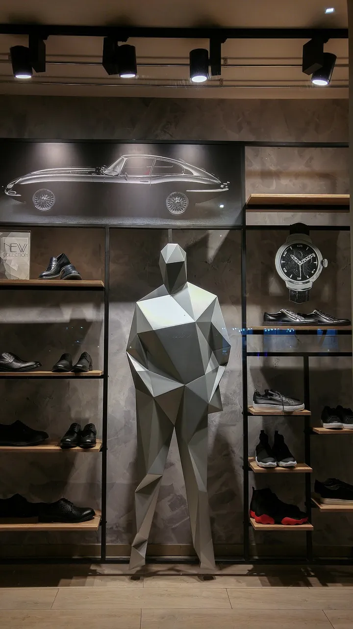 Mannequin dressed in a fitted outfit in a menswear shop