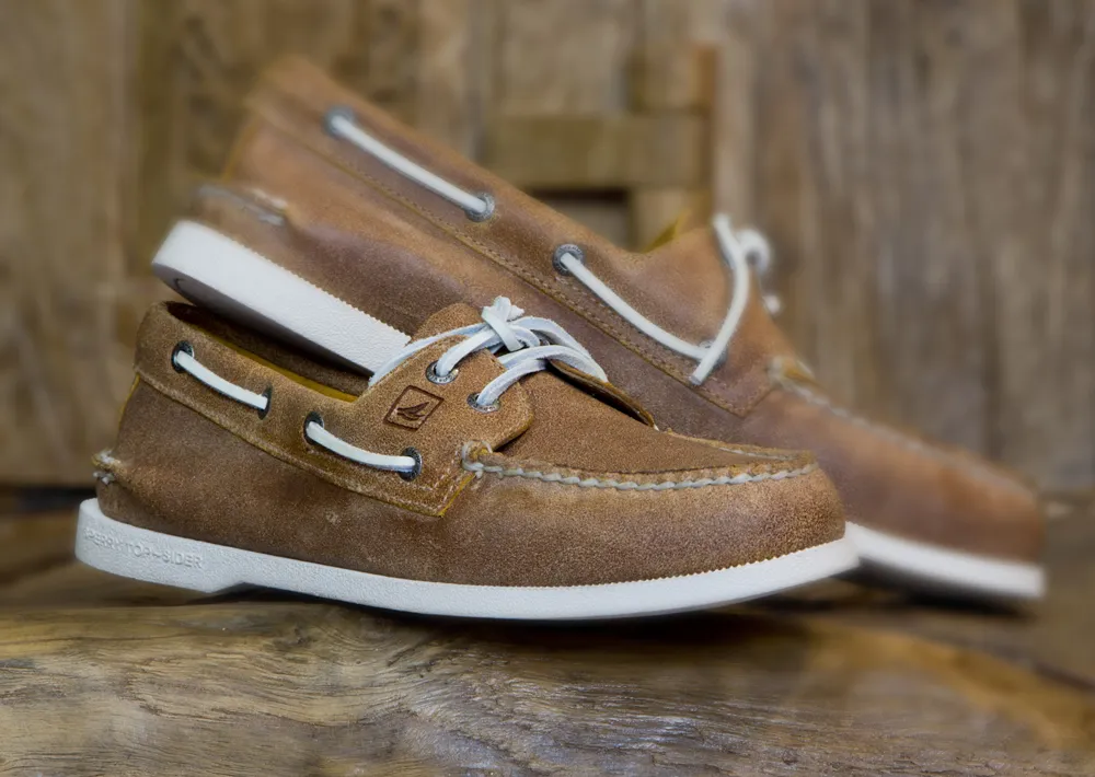 Pair of leather boat shoes