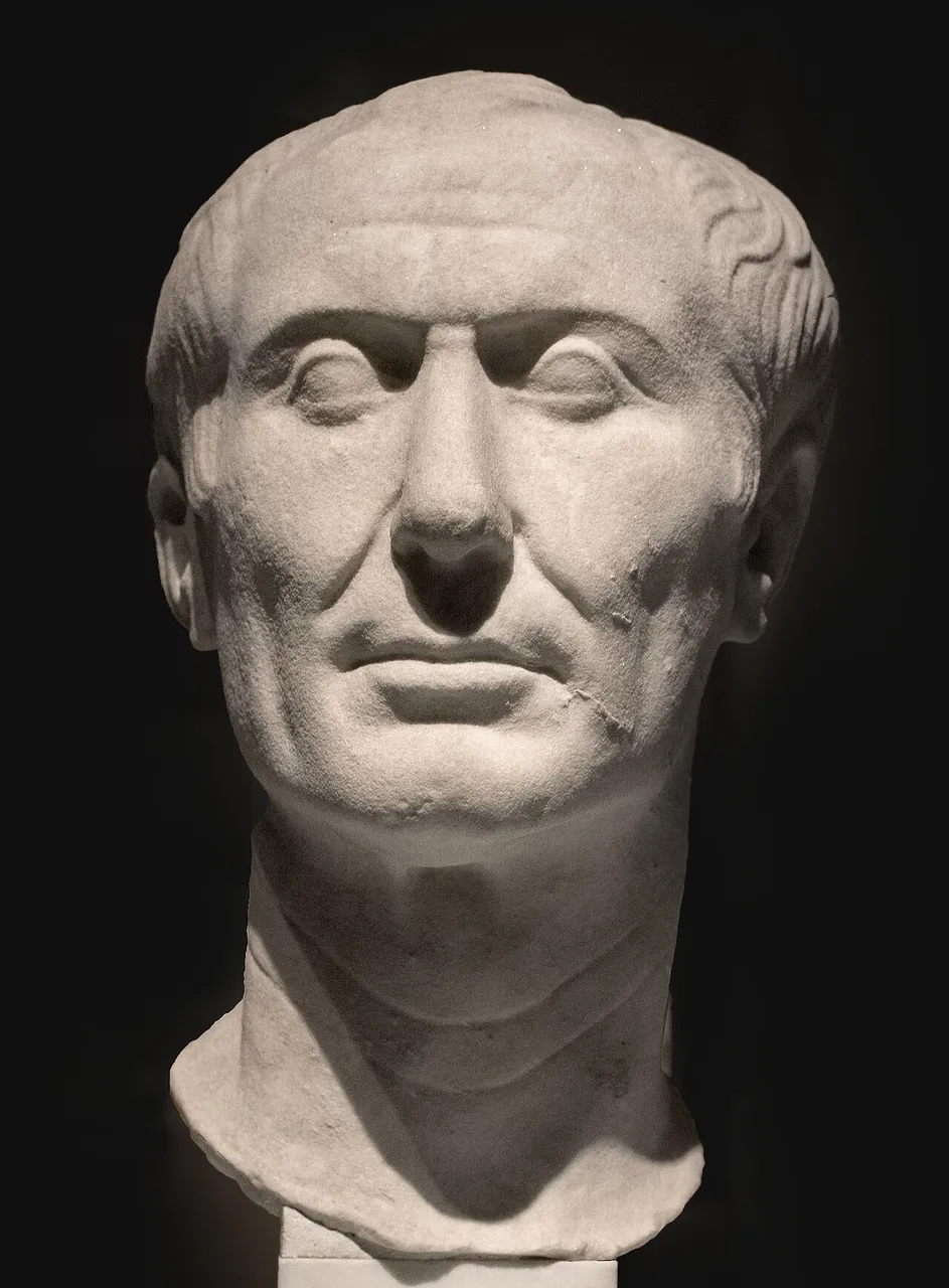 Marble portrait of Julius Caesar showing a receding hairline