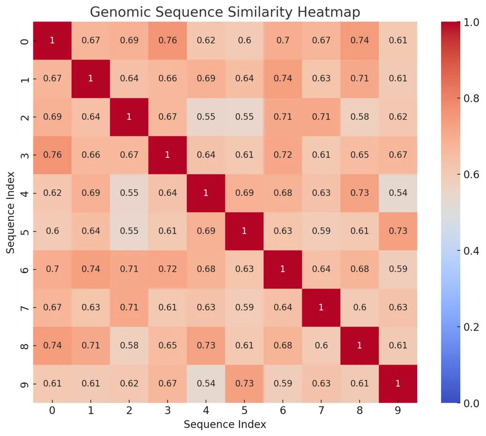 Heatmap of pairwise similarity scores